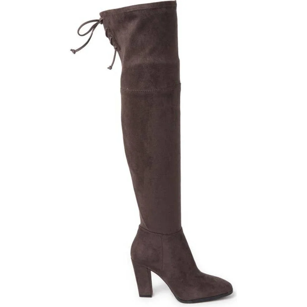VINCE CAMUTO Women's Dark grey Tapley Thigh-High Block Heel Boot Size 6.5M
